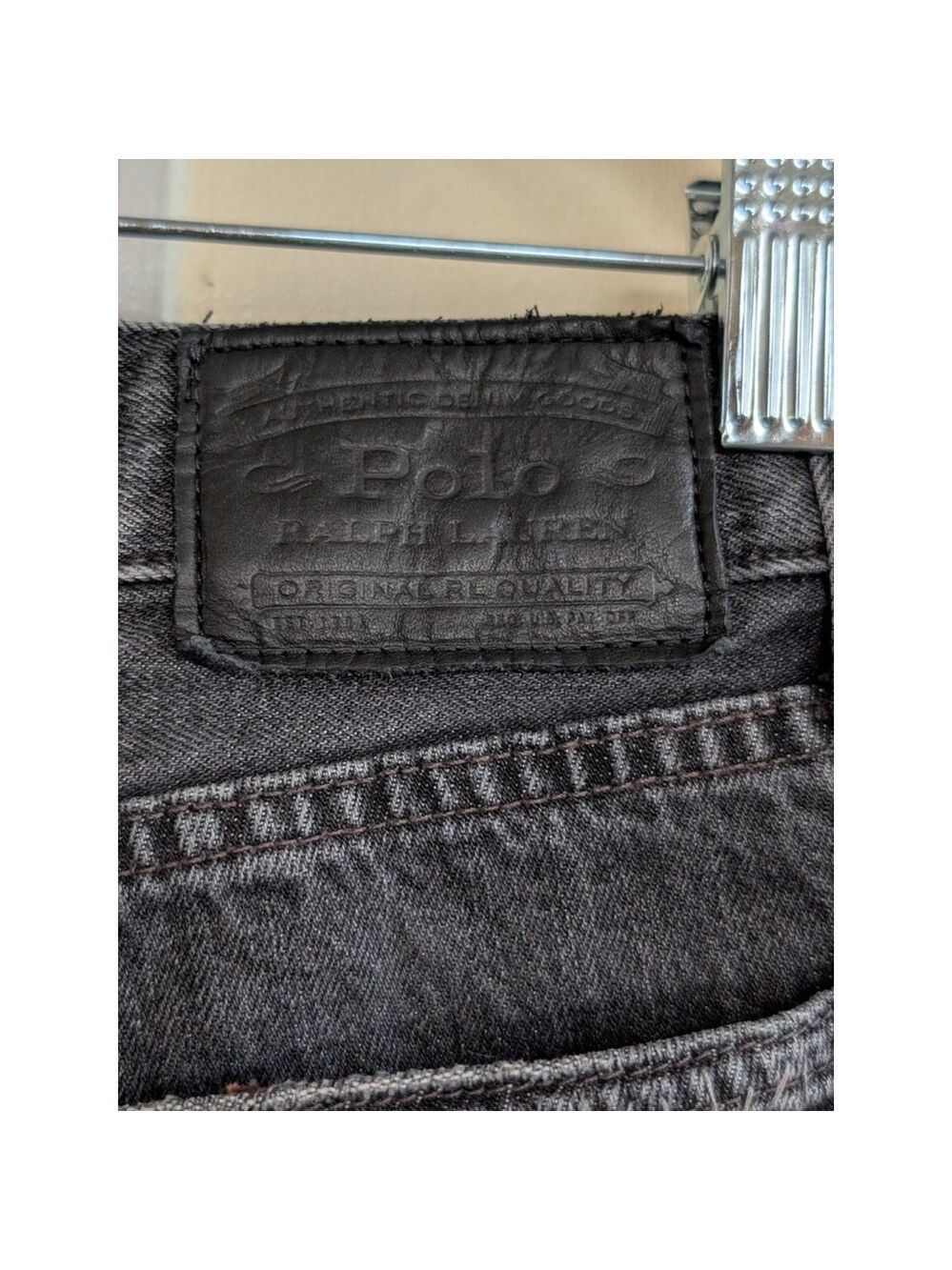 Polo Ralph Lauren Varick Jeans Mens 32X34 Patchwork Distressed Rare! Goth - Picture 7 of 11
